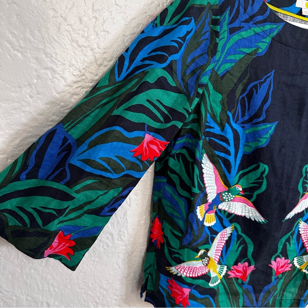 Boden Laurie Linen Top, Exotic Escape - Picture 7 of 11